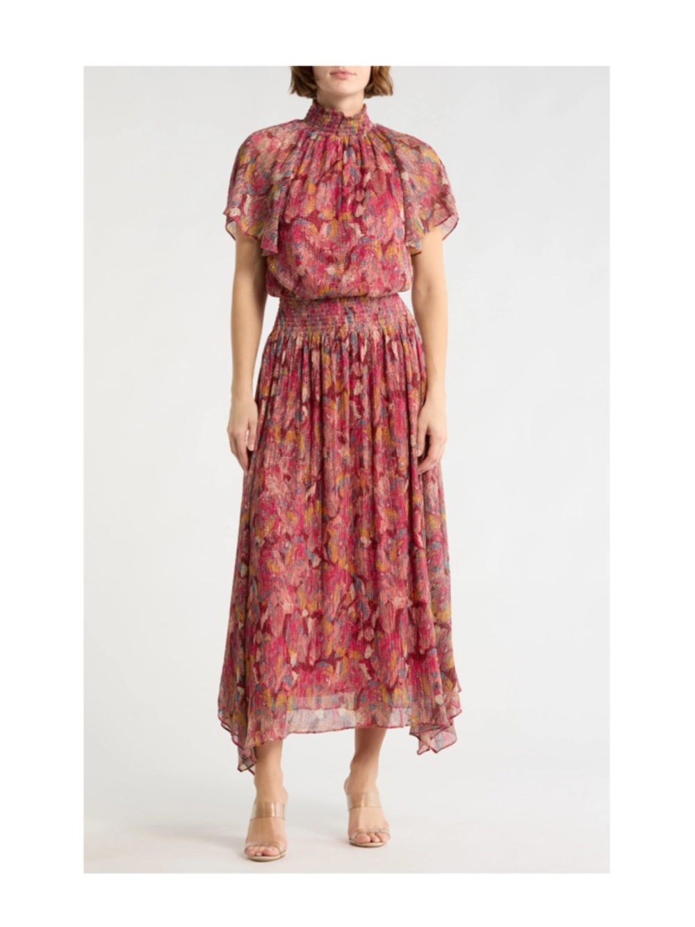 Jerry Gown Ramy Brook Pink Multi-Color Floral Maxi Dress